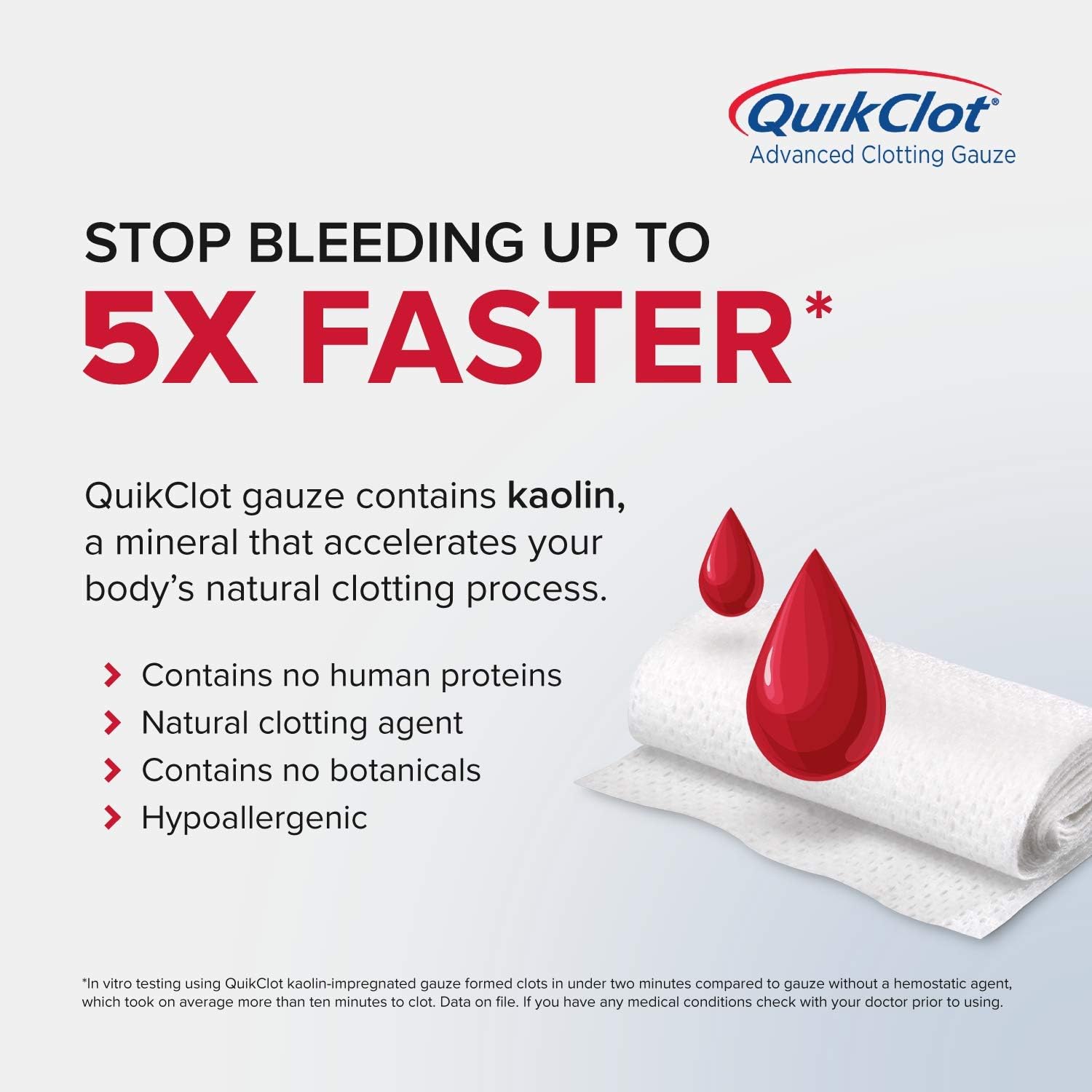 QuikClot Advanced Clotting Gauze - 3 x 24 in: Sports & Outdoors