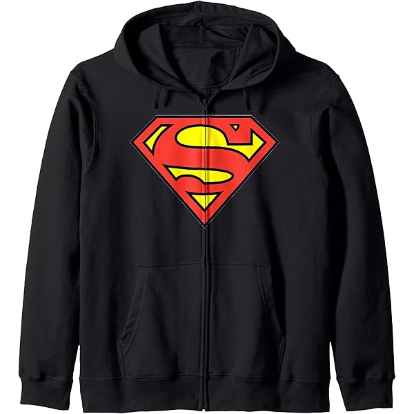Amazon.com: DC Comics Superman Comic Chest Logo Zip Hoodie
