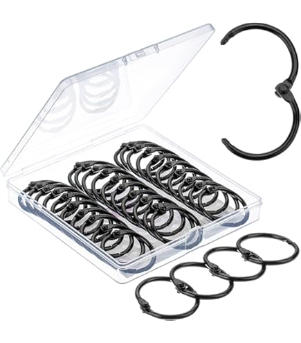 Amazon.com : LOUZAGO 50 Pack 1 Inch Binder Rings, Black Book Rings Index  Card Ring, Metal Ring Binder Clips Key Rings Paper Rings for Office,  School, Home (Black, 25mm) : Office Products
