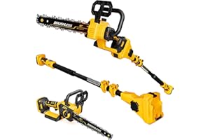 EVOIRON 2-IN-1 Cordless 10-Inch Pole Saw And Chainsaw Compatible with Dewalt 20V MAX* Battery, Total Reach of Max 14.5ft, Electric Pole Saw for Tree Trimming Pruning (Battery Not Included)