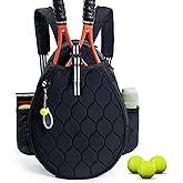 VIGEGARI Quilted Tennis Bag for Women – Tennis Backpack & Crossbody Sling | Holds 2 Rackets or 3 Pickleball Paddles | Lightweight Badminton Racket Bag, Tennis Tote & Sports Backpack
