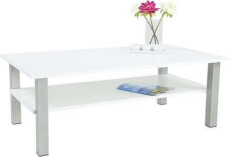 Couchtisch Hugo Holzwerkstoff Dekor Weiss Metallfusse Alufarben Lackiert 43 X 118 X 67 Cm Amazon De Kuche Haushalt