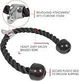 Yes4All Z6BK Tricep Rope 91.4 cm Black Nylon Braided Rope view 3