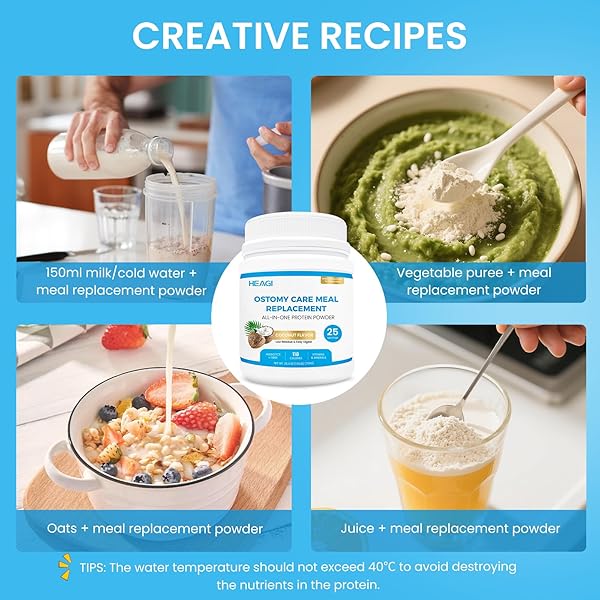 OSTOMY CARE MEAL REPLACEMENT, HYDROLYZED PROTEIN WITH PREBIOTICS & MCTS, LOW SUGAR, EASY DIGEST, BALANCED NUTRITION FOR OSTOMATES