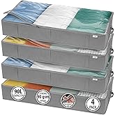 StorageExpert Closet Organizers and Storage - Maximize Space with Under Bed Storage Containers & Clothes Storage - Ideal Closet Organizer, Toy Storage Organizer & Underbed Storage (Grey, 4 Pack)
