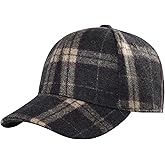 BOTVELA Men's Herringbone Tweed Baseball Cap Wool Blend Fitted Hat