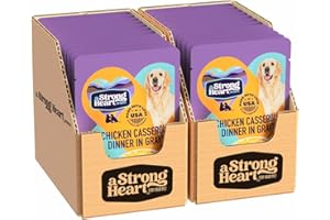 STRONGHEART A Strong Heart Wet Dog Food Pouches, Chicken Casserole Dinner in Gravy, 3.5 oz Pouches (Pack of 24), Made in The USA with Real Chicken