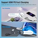 TiMOVO USB C Splitter 3-in-1 Hub Adapter USB-A Female Data PD Charging Cable view 2