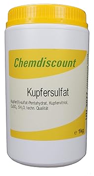 1kg Kupfersulfat(-Pentahydrat) Kupfervitriol CuSO4, in stabiler Dose