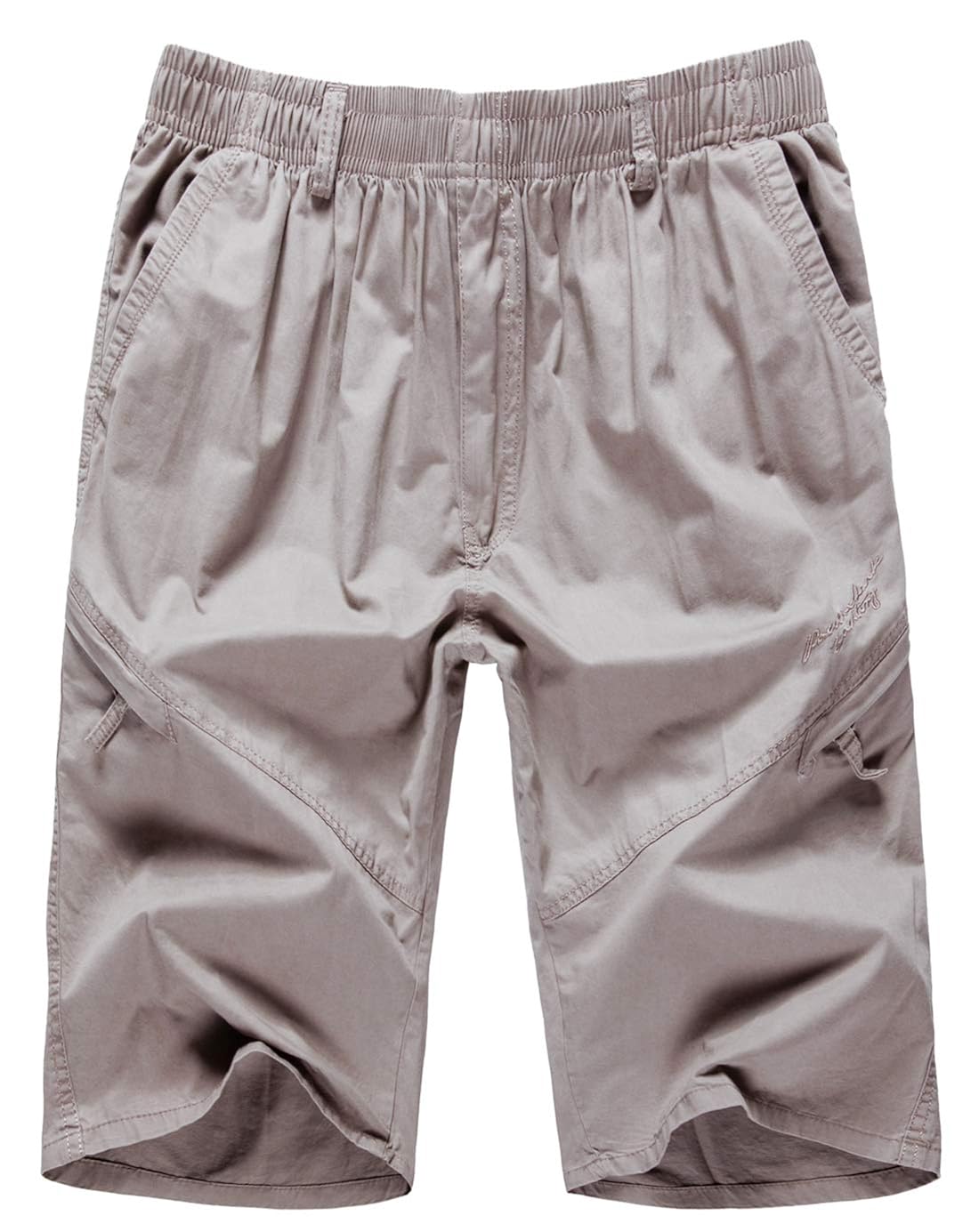 mens elastic waist work shorts