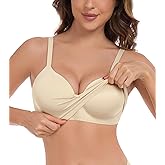 Curyon Women's Full Coverage Plus Size Bras Wireless Bra Supportive Push Up Bralettes