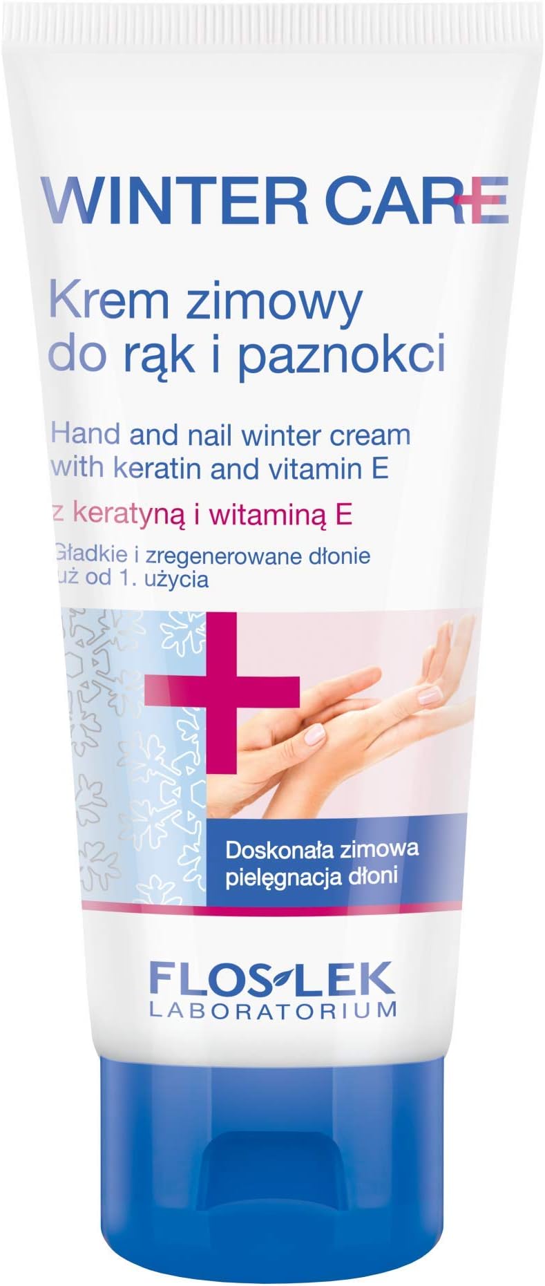 FLOSLEK Cream for Dry, Cracked Hands & Strong Nails | 100 ml | Soothes Irritation, Softens, Nourishes | Contains Keratin, Vitamin E, Panthenol | Winter Protection Against Wind, Humidity & Frost