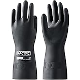 PACIFIC PPE Chemical Resistant Gloves, Heavy Duty Industrial Rubber Gloves, Resist Acid, Alkali and Oil, 12.6", Medium