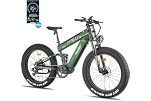 FREESKY 2024 Upgraded Dual Battery 48V 35AH 2000W Motor 80-155 Miles Long Range Electric Bike for Adults 38MPH+ 26" Fat Tire Full Suspension EBike with Dual Hydraulic Brakes