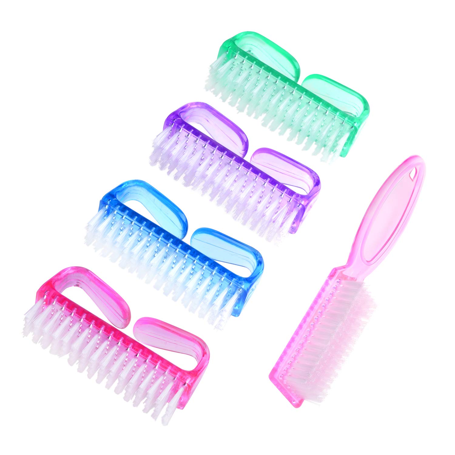 Handle Grip Nail Brush, 4 Pieces Hand Fingernail Scrub Cleaning Brushes Kit with 1 Piece Pedicure Brush for Toes and Nails Cleaner Men Women : Beauty