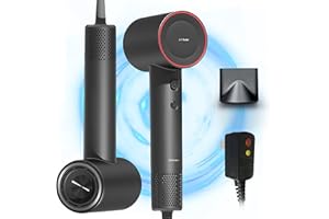 TRUWELBY Hair Dryer, Professional High Speed Ionic Blow Dryer with 75m/s Airflow Speed, 110,000 RPM Brushless Motor, Fast Drying Lightweight Travel Hairdryer, 4 Temperature Settings, Low Noise Magnetic Nozzle