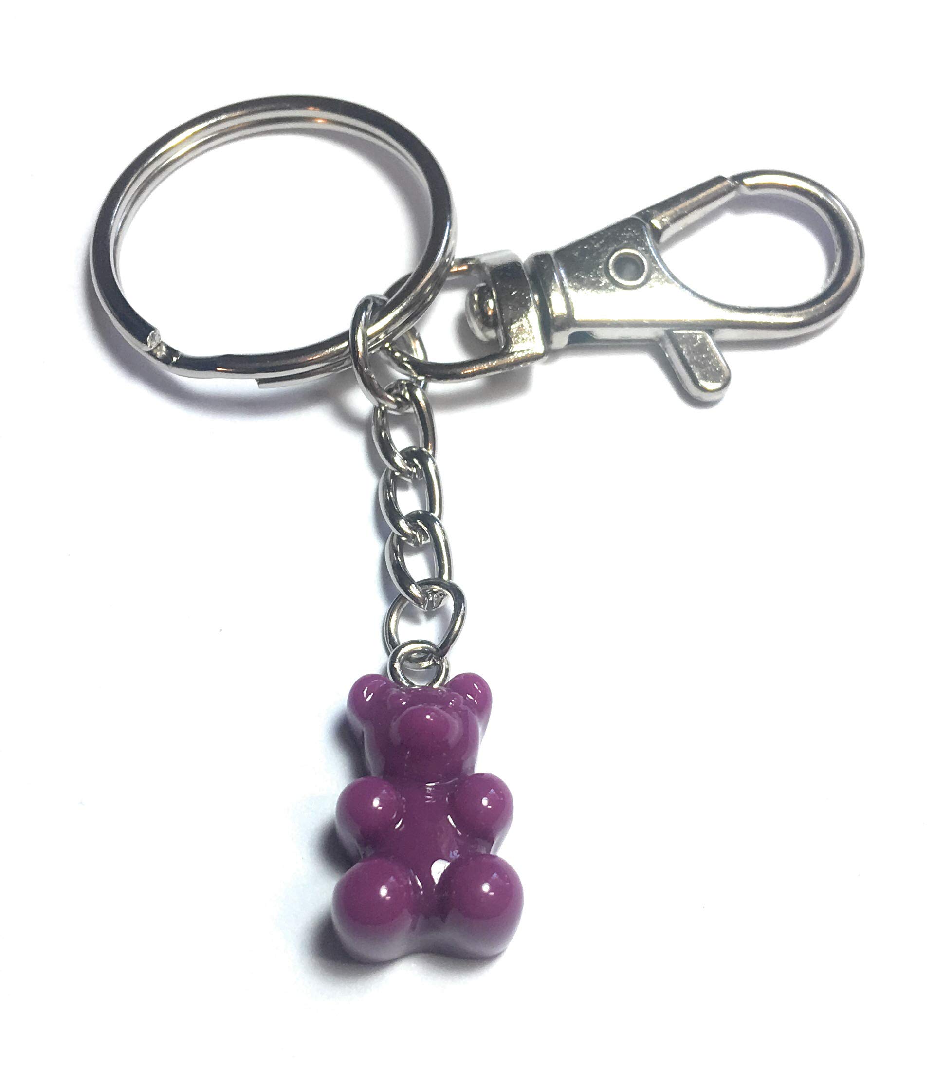 FizzyButton Gifts plum purple jelly baby gummy bear charm keyring key ring keychain
