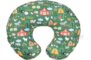 Boppy Nursing Pillow Cover, Green Farm, Cotton Blend, Fits the Original Support for Breastfeeding, Bottle Feeding and Bonding, Cover Only, Sold Separately