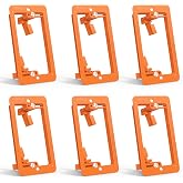 LEENUE 6 Pcs Low Voltage Mounting Bracket for Single Gang Wall Plate Orange | Low Voltage Box for Telephone Wires, Network Cable, HDMI, Coaxial, Speaker Wire