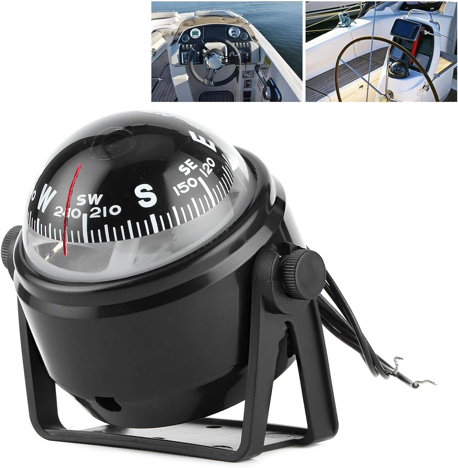 LED Compass For Boat, 12V LED Sea Marine Electronic Digital Compass Dash Mount Flush Boat Yacht Ship Navigation Compass ABS for Sail: Automotive