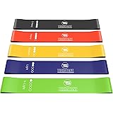 TechStone Resistance Bands Set for Men and Women, Pack of 5 Different Levels Elastic Band for Home Gym Long Exercise Workout 
