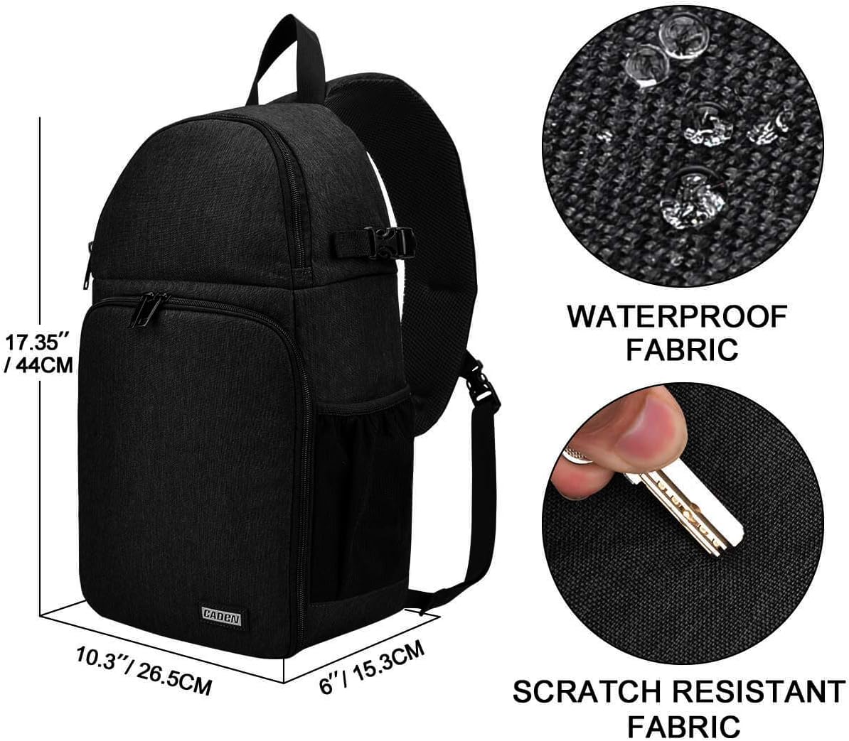 CADeN Camera Bag Sling Backpack for DSLR/SLR Mirrorless Camera Waterproof, Camera Case Compatible for Sony Canon Nikon Camera and Lens Tripod Accessories Black : Camera & Photo