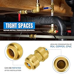 SUNGATOR 1/2 Inch Coupling, Push Pex Fittings 1/2
