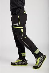 Portwest DX449 Mens Slim Fit Work Trousers Black Hi Vis Cargo Stretch Knee Pad view 9