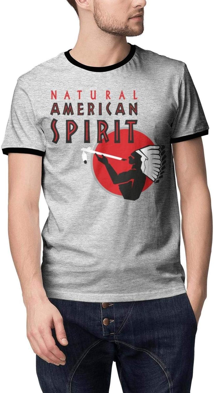 Men Art Natural-American-Spirit-Round Neck Tops
