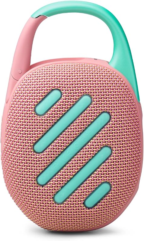 Clip 5, Enceinte Bluetooth ultra-portable, mousqueton intégré, son JBL Pro, basses percutantes, 12 heures d'autonomie, fonction Playtime Boost, résistante à l'eau et à la poussière IP67, en rose