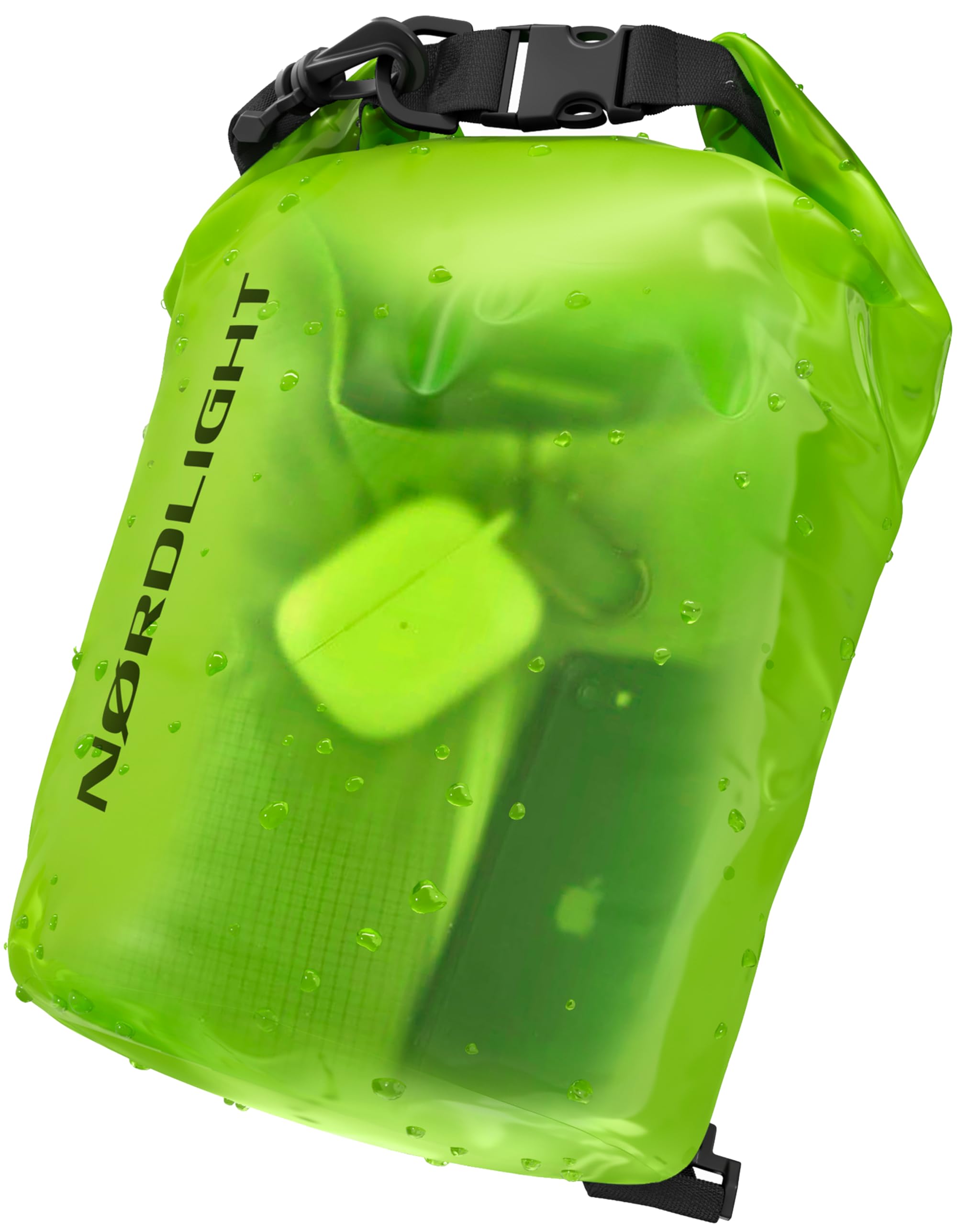 Nordlight Dry Bag and Waterproof Bag - (15L, Green) Waterproof Packing Bag with Roll Top Closure and Shoulder Strap | Swimming, Beach, Canoeing, Stand Up Paddling, Diving