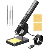 ANBES Cordless Soldering Iron Kit, 3s Fast Heat 75W-PD/30W-Battery | Portable Solder Iron with Auto Sleep,LCD Display&amp;LED Lighting, USB-C+Wireless Recharging Stand for Electrics Precision Repair