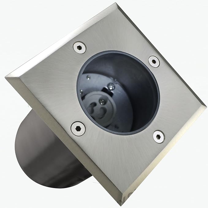 Bodeneinbaustrahler Bodenlampe Bodenstrahler Bodenspot Einbauleuchte Rahmen inkl. GU10-Fassung ECKIG Durchschleifbar