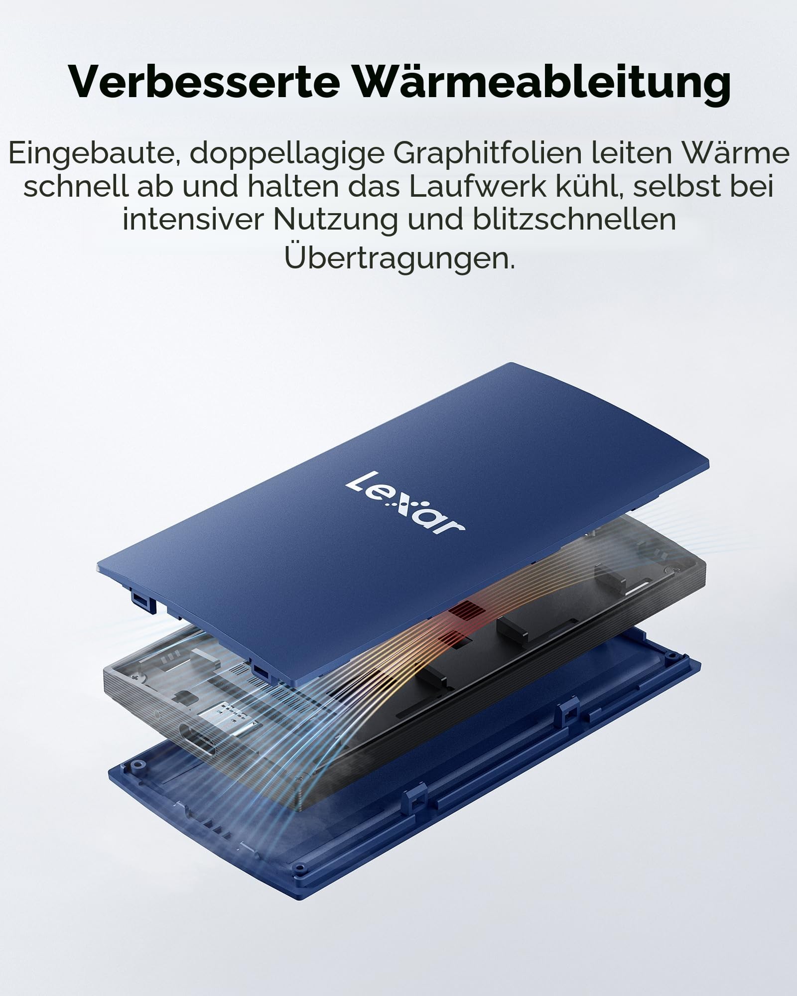 Lexar ES3 Externe SSD 1TB, USB 3.2 Gen2 Portable SSD, bis zu 1.050 MB/s Lesen, 1.000 MB/s Schreiben, Tragbare SSD für iPhone15-Serie/Mac/PS5/XBOX/Laptop/PC und Spielkonsole (BLAU) 6