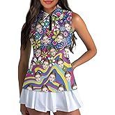 POLERO Sleeveless Women Golf Shirts Zip Up V Neck Workout Tops with Collar Casual Athletic Shirt