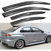 munirater 4Pcs Window Rain Guard Deflectors Replacement for Lancer | Replacement for Lancer 2008-2017,Easy installation,Black,4Pcs