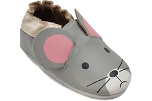 Momo Baby Unisex Soft Sole Leather Shoes Boys & Girls First Walker Toddler Crib Booties Slippers