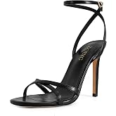 DOEYG Stiletto Heel Sandals for Women Strappy Heels Sandals Dressy Comfortable Round Open Toe Summer heels