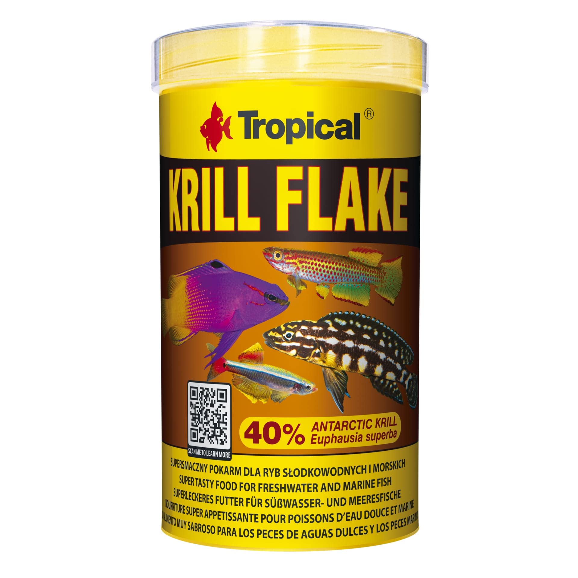 KRILL FLAKE 500ml / 100g - high-protein, color-enhancing flakes with 40% antarctic krill for freshwater & marine fish