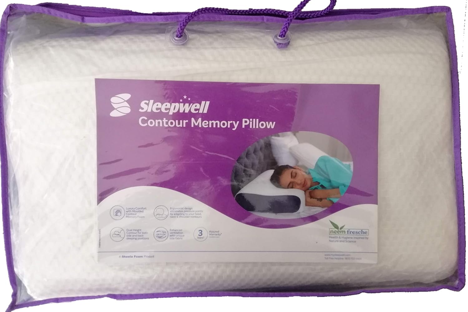Sleepwell Memory Foam Pillow, Standard Amazon.in Home & Kitchen