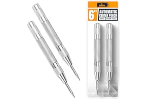 ALBO Spring Loaded Center Punch Tool – 6 Inch Automatic Punch for Metal, Wood, Steel – Heavy Duty Drill Punch – Durable Galvanized Coating, Precision Tip for DIY, Workshop & Professional Use (2pcs)