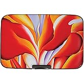 Monarque Armored Wallet Credit Card Case with RFID Data Theft Protection (O'Keefe - Red Canna)