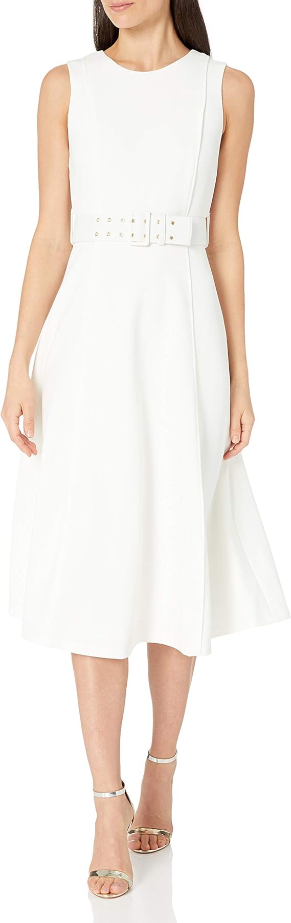 Calvin Klein 卡尔文克莱因 CK 无袖A字形连衣裙 配腰带 8码3.1折$42.46 海淘转运到手约￥318