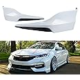 WheelX 2Pcs Front Bumper Lip Splitter Compatible with 2016-2017 Honda Accord, Fit for 4 Door Sedan, Auto Protection Body Part Kit (White & Matte Black)