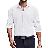 COOFANDY Men's Dress Shirts Long Sleeve Casual Button Down Shirt Solid Regular Fit Formal Business Shirts