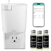 MQLMF Waterless Plug in Diffuser,Essential Oil Plug in Wall Diffuser | 800 Sq Ft，No Wobble Secure Wall Fit, Adjustable Timer &amp; Scent Intensity,App Control,3 x 20ml Fragrance Oils