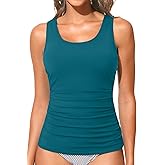 Women Tankini Top Only - Tummy Control Bathing Suit Full Coverage Back Swimwear Swim Tank Top No Bottom 2025