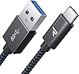 RAMPOW Cable USB Tipo C a USB A 3.0 Cable USB C Carga Rápida Nylon Duradero-Garantía de por Vida [USB C 3.1 Gen 1] para Samsung Galaxy Note 10/ S10 / S9, Mi 10, HTC 10/U11, LG G5/G6-1M,Gris Espacial