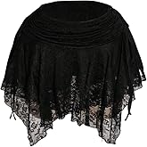 Verdusa Women's Plus Size Y2K Floral Lace Layered Ruffle Skirt Ruched Drawstring Party Club Mini Skirts