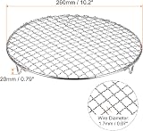 sourcing map Round Cooking Rack 10.2 inch Stainless Steel BBQ Grill Net with view 2